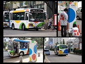 社会実験「ちょい乗りバス」ロゴ、車体、バス停、ジャンパーデザイン（みちまちウィーク2011実行委員会）