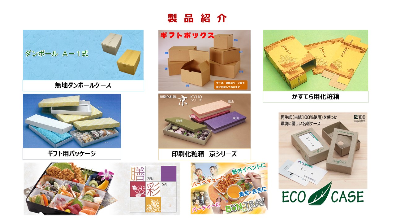 無地ダンボールケース ギフト用パッケージ 印刷化粧箱 京シリーズ かすてら用化粧箱 エコケース ボントレ