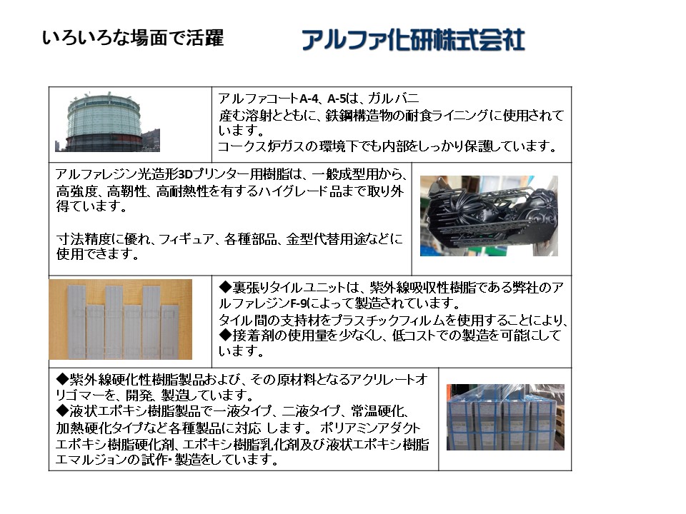 アルファレジン光造形3Dプリンター用樹脂